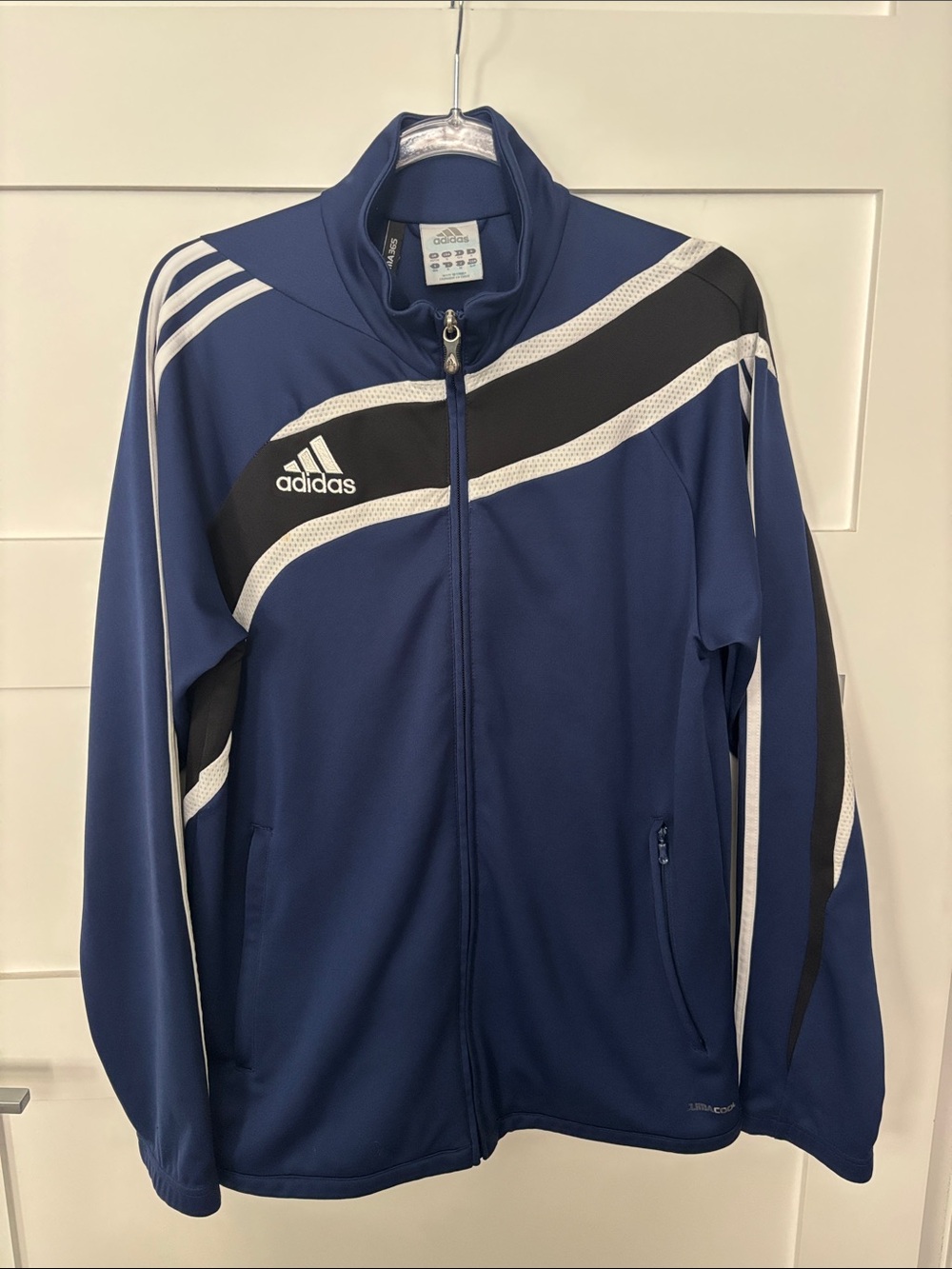 adidas Clima 365 Navy Performance Track Jacket with Black & White Panels